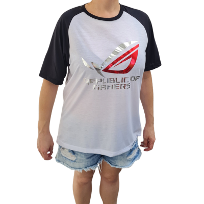 Camiseta Gamer Asus ROG METAL Branca/Preto Adulto - EXPRESS YOURSELF