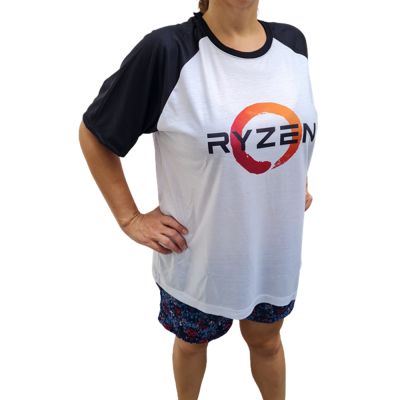 Camiseta Gamer AMD RYZEN - Branca/PRETO - EXPRESS YOURSELF